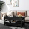 Coffee Table,Lift Top Coffee Table with Hidden Compartment,2 Drawers and 1 Open Shelf, Retro Central Wooden Table Lift Tabletop 6