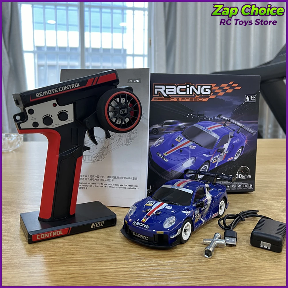 Zap WLtoys 284019-A 284191 1/28 RC 자동차 30KM/H 고속 자이로 안정화 4WD 전동 RC 드리프트 자동차 2.4G 장난감 선물 소년용