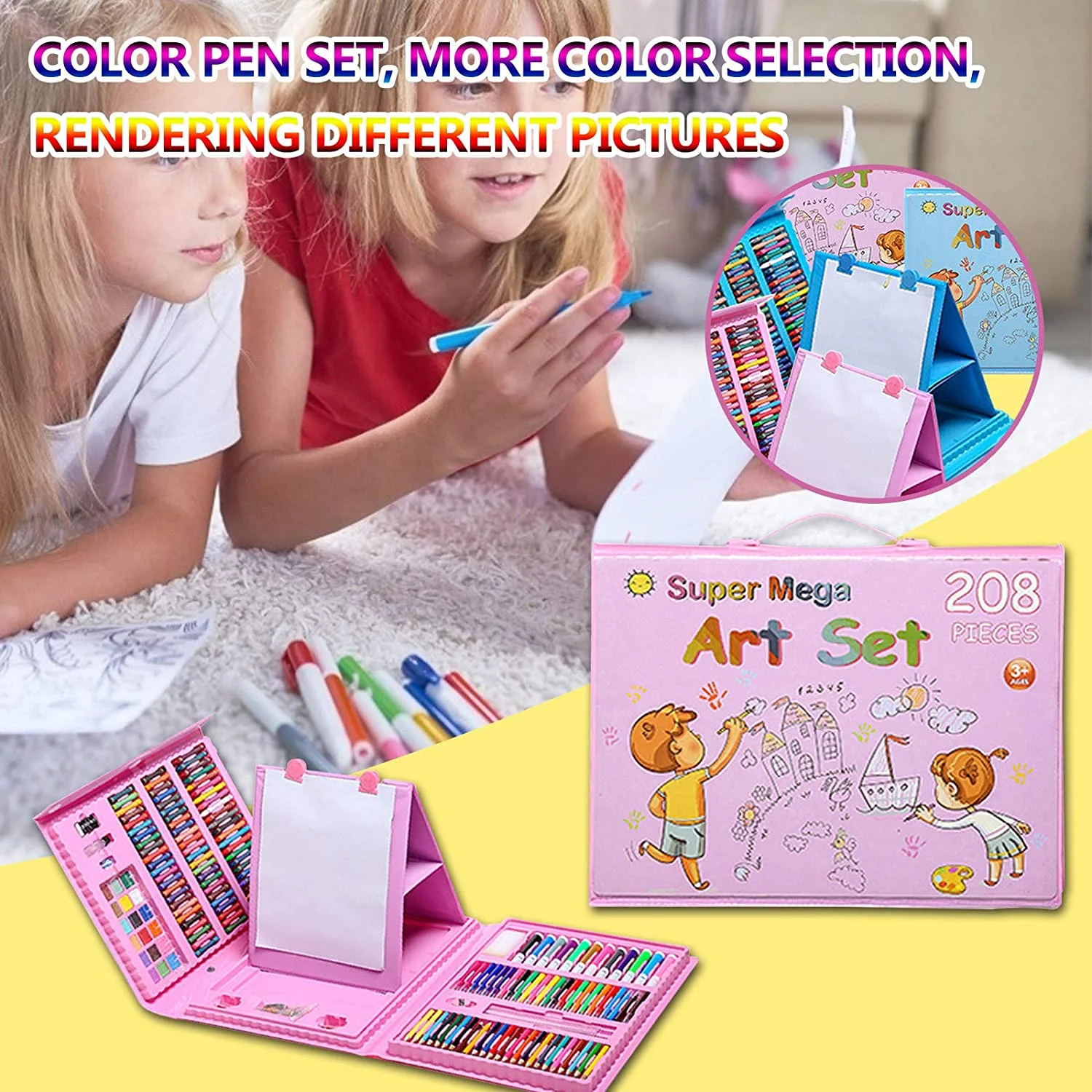 Watercolor Marker Pen Watercolor Paint Set Sketch Drawing Art Set 150-208 Pcs Art Set Watercolor Markers Crayons Water Pen Drawing Set Artist Painting Tools For Boys Girls Birthday Gifts