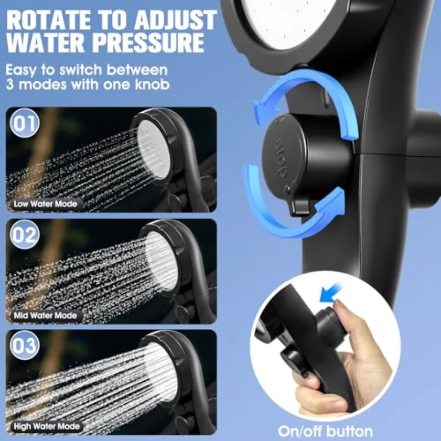 Portable Shower With HeaterPortable Shower For Camping With 2000W Auto-Off Heater 4 Spray Modes Lasting 140 mins LED Display Po 5