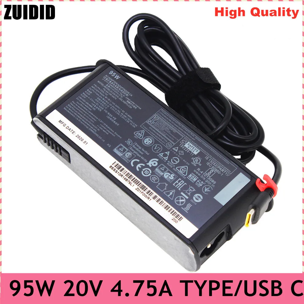 

20V 4.75A Charger 95W Type C ADLX95YLC3A Laptop Adapter for Lenovo Y740S-15IRH Y9000X T480S Y740S S1 S2 X1 TABLET 2017 YOGA 14S