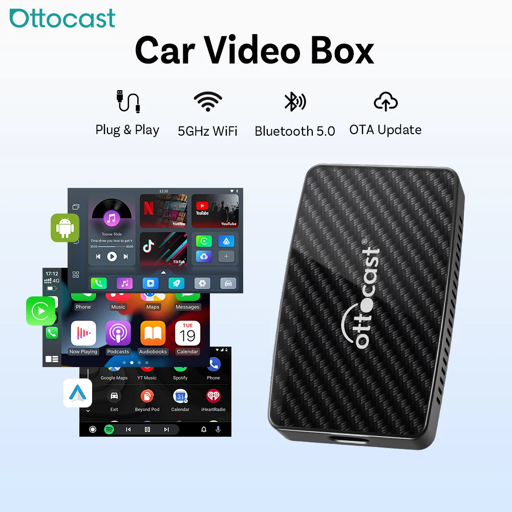 Ottocast Play2Video PRO Ai Box Carplay Android Auto Adapter 2026 New Video Box for Youtube Netflix IPTV Applicable 98% Car — view 6