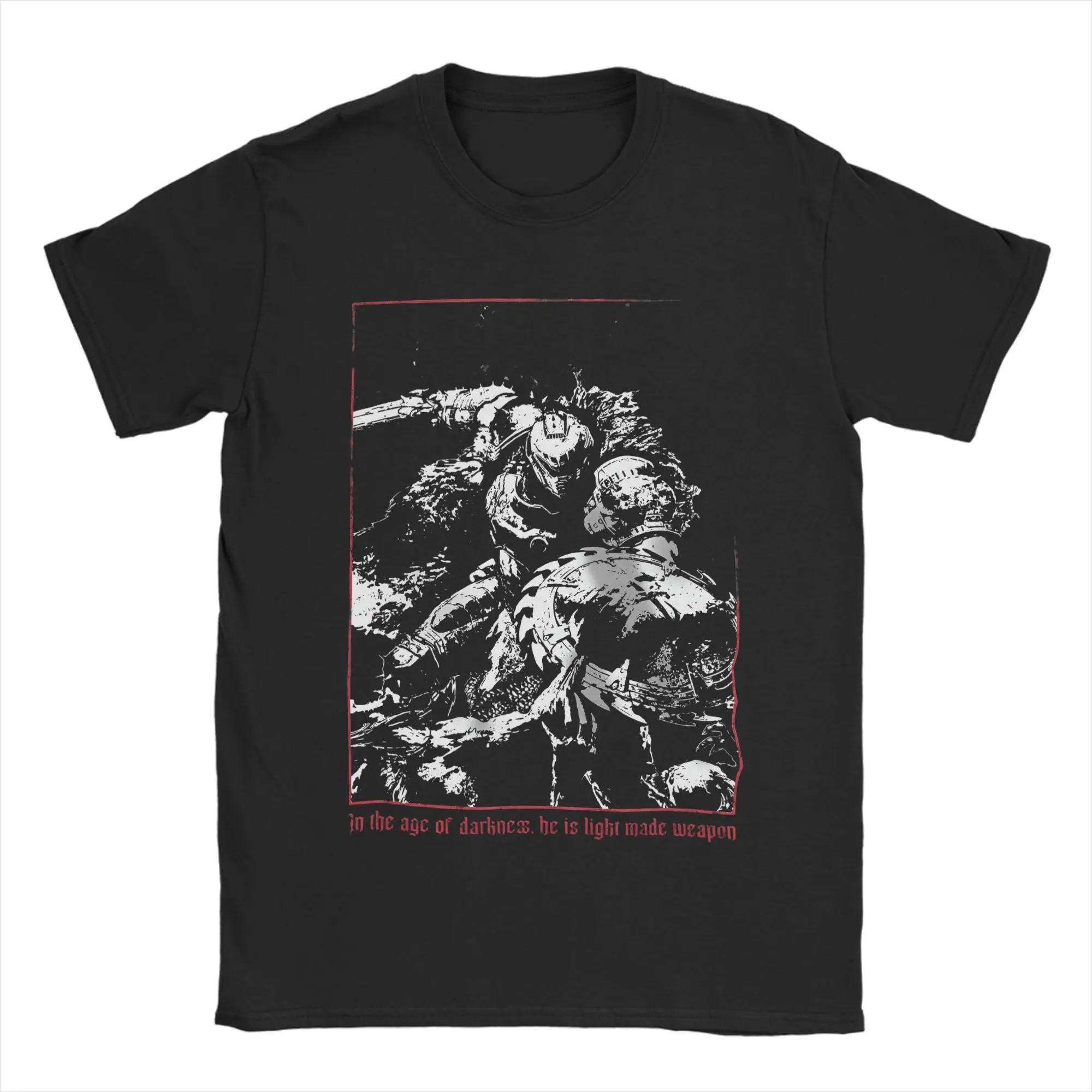 Doom Slayer Men's Dark Ages Funny Cotton Tee - Round Neck Short Sleeve Graphic T-Shirt Gift