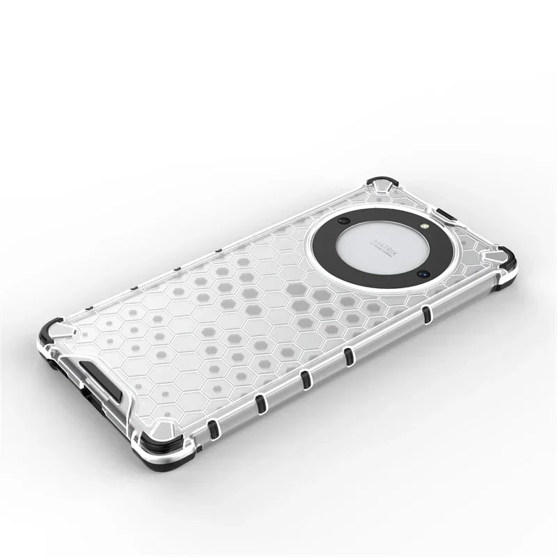 Honeycomb Shockproof Armor Case - Translucent Protective TPU PC Cover