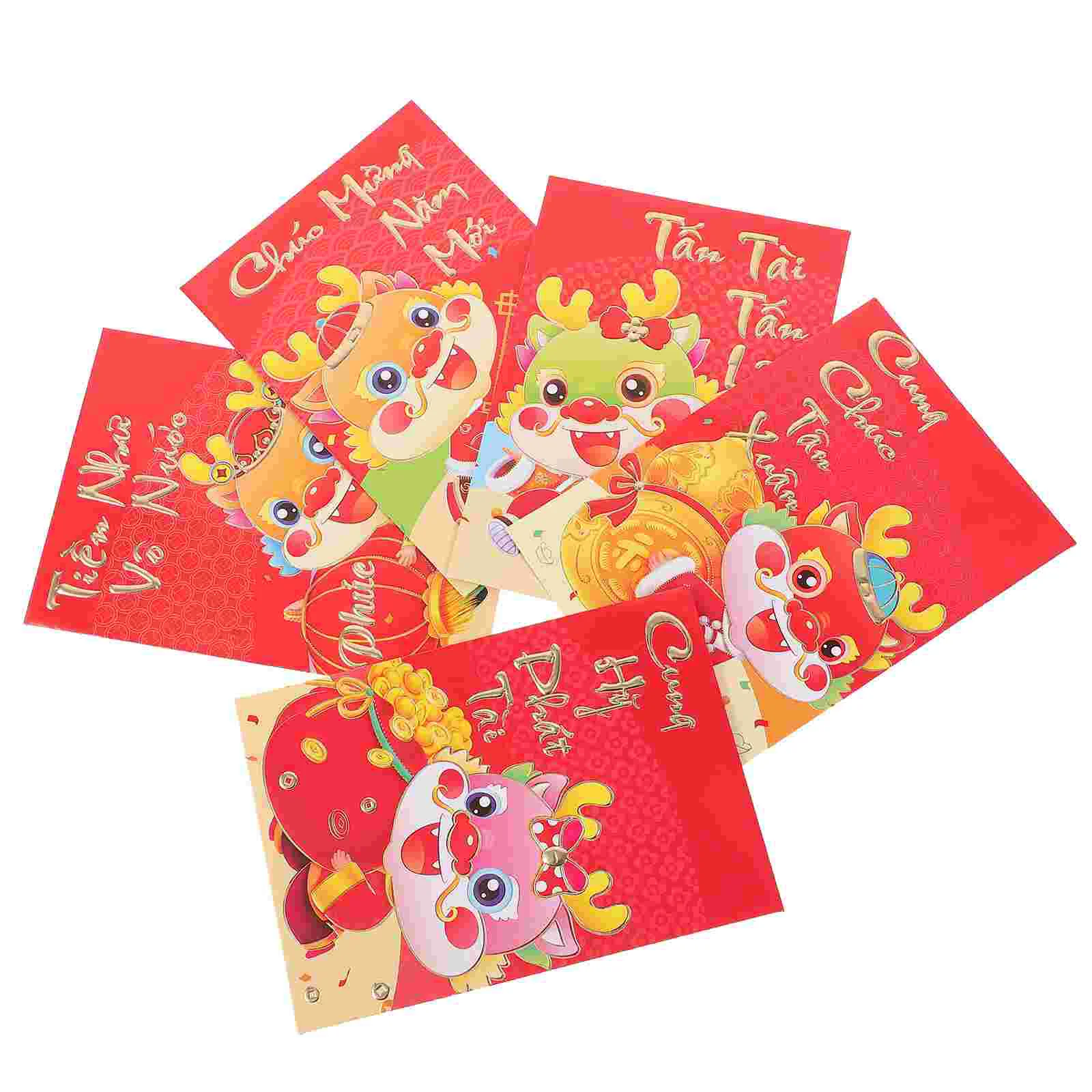Chinese Red Envelopes Chinese New Year Hong Bao Red Lucky Money Pockets Hong Bao Supplies Spring Festival Gifts