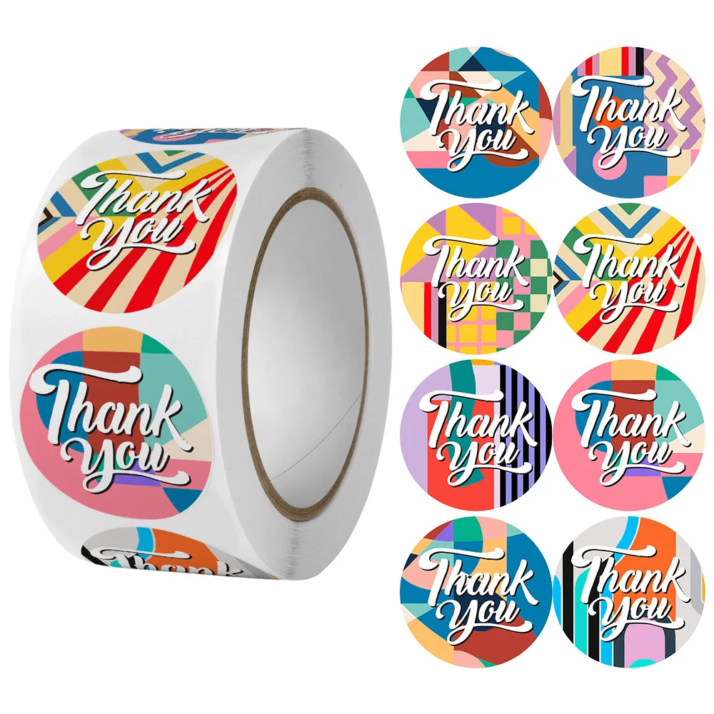 

500pcs Thank You Round Sticker Envelope Seal Scrapbooking Stickers Festival Birthday Party Decorations Labels Business Tags