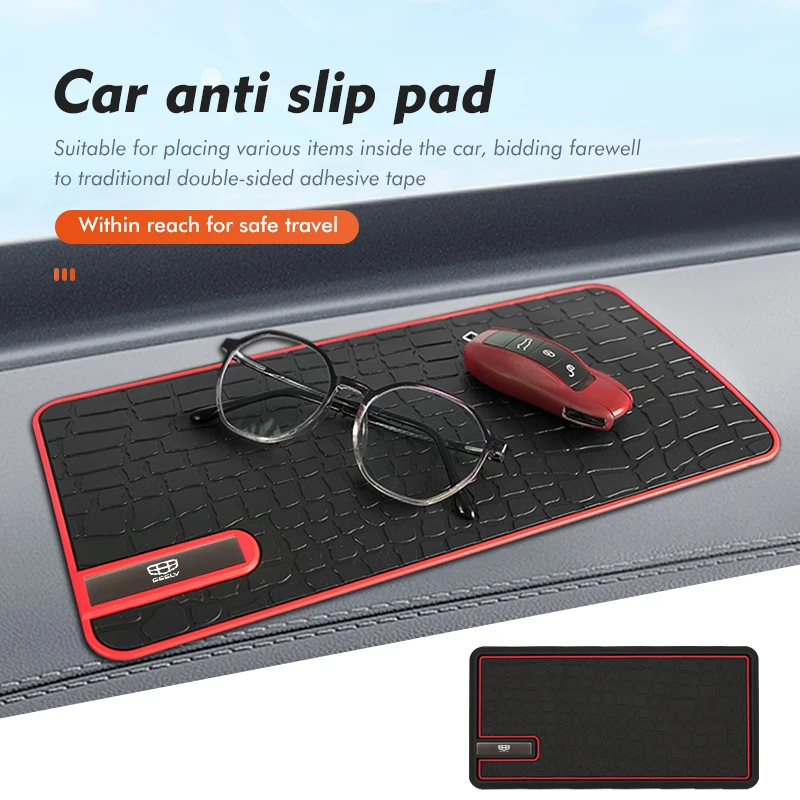 Car Non-Slip Mat Auto Silicone Interior Dashboard Phone Pads For Geely Monjaro Atlas Tugella Geometry C Coolray Emgrand ec