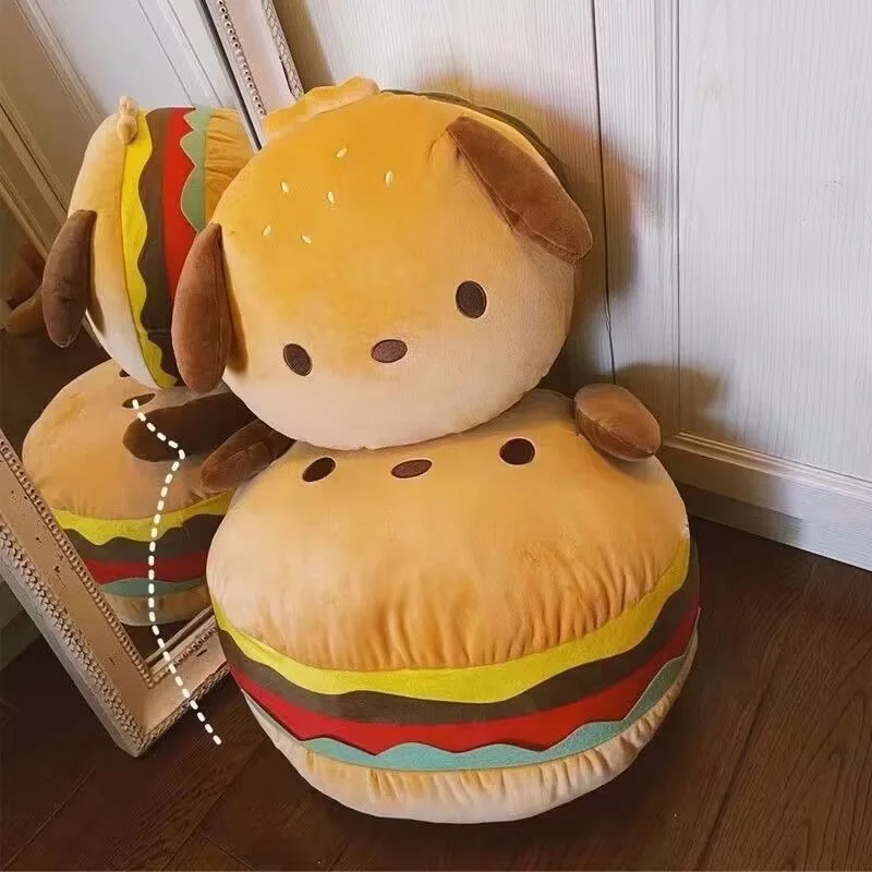Hanburger Dog Plush Toy Soft Stuffed Animal Toy Fast Food Theme Gift