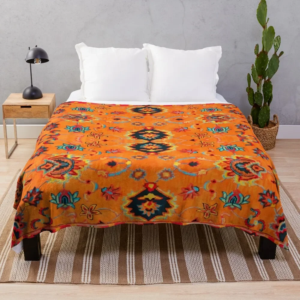 

Orange Oriental Boho Traditional Moroccan Style Throw Blanket Dorm Room Essentials Blankets Sofas Of Decoration Furrys Blankets