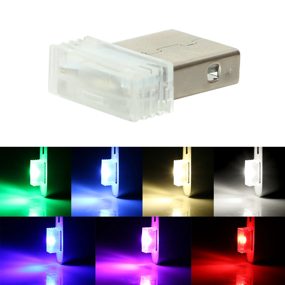 

Mini USB Decorative Lamp Car LED Atmosphere Lights Car-styling Emergency Lighting Ambient Lamp 7 Colors Auto Interior Lights