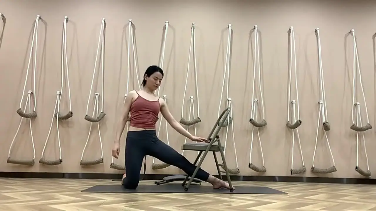 Yoga Inversion Chair With Lumbar Support - Foldable Handstand & Core Training Tool For Adults & Seniors