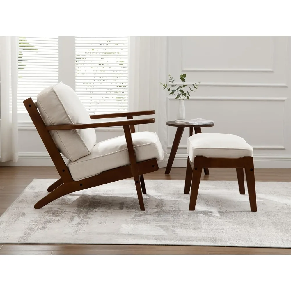 RBXC Mid-Century Modern Accent Chair with Ottoman - view 5