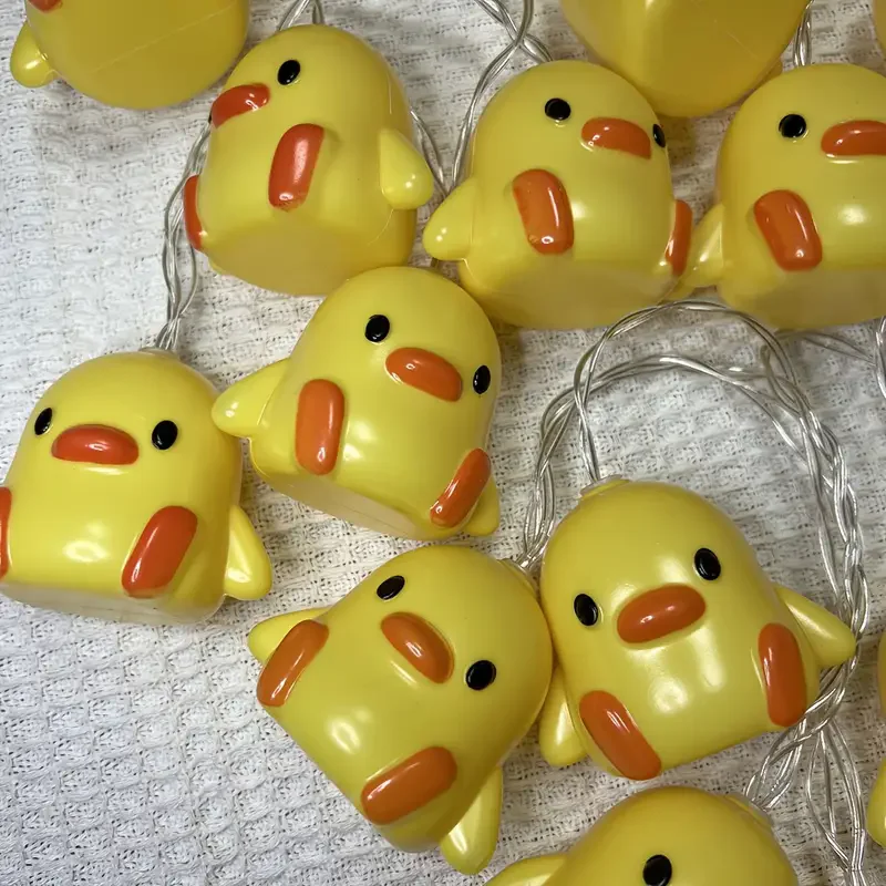 LED Fairy Lights with Yellow Chick & Duck Design - Festive Decorative String Lights