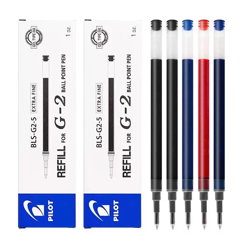 6개 일본 파일럿 오리지널 젤 펜 리필 드. 그립 BLS-G2 0.5/0.7mm 검정색 빨간색 파란색 잉크 B2P/G2 학교 사무용품용