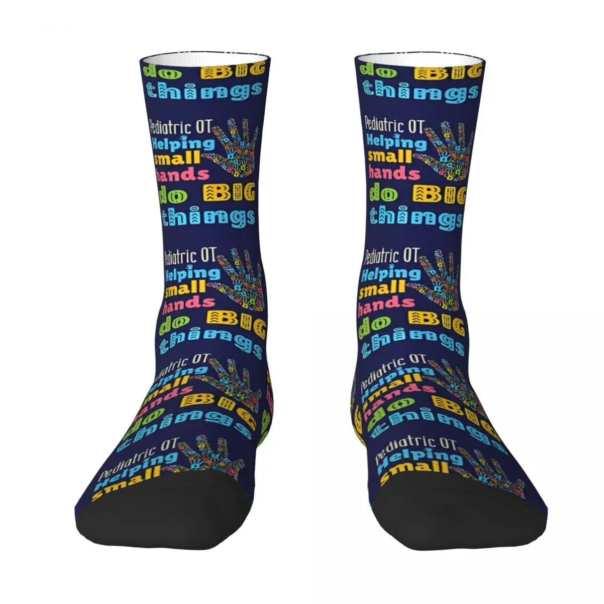 

Pediatric OT Helping Small Hands Do Big Things Sock Socks Men Women Polyester Stockings Customizable Design