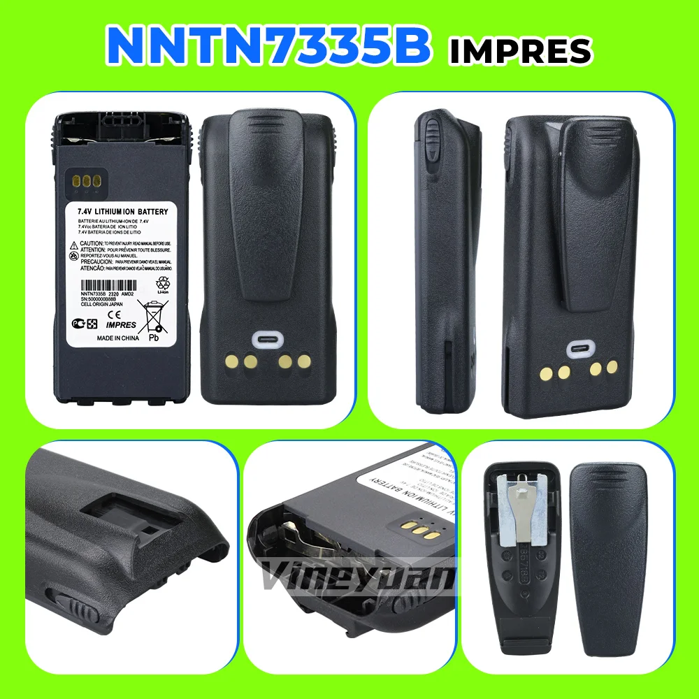 IMPRES 7.4V 2900mAh NNTN7335B Type-C USB Rechargeable Battery for Motorola XTS1000 XTS1500 XTS2000 XTS2500 PR1500 MT1500 Radio 2