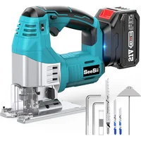 Seesii Brushless Jigsaw Electric Jig Saw Blade max. 45°bevel cut Adjustable Woodworking LED Power Tool for Makita 18V Battery