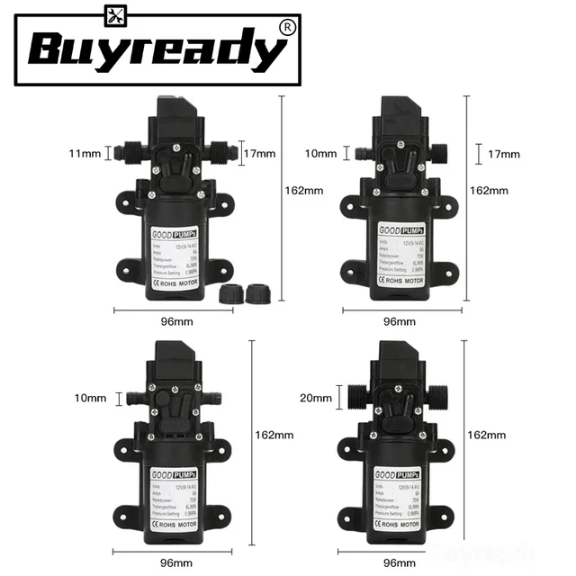 1pcs Self Priming ปั๊มแรงดันสูงอัตโนมัติ Flow SWITCH 6L/Min อัตโนมัติปั๊มน้ําไดอะแฟรม DC 12V 130PSI การเกษตรขนาดเล็ก 1