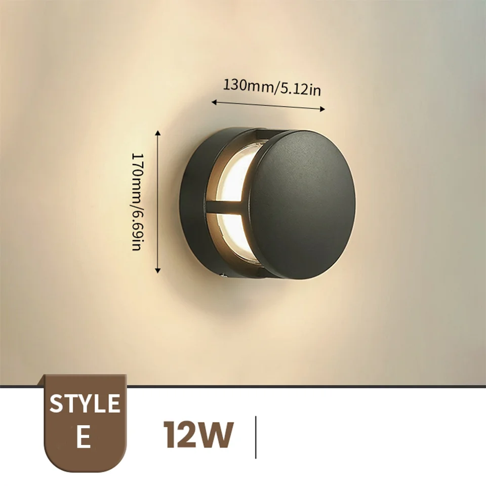 Lámpara de pared exterior LED impermeable IP66 con sensor de movimiento, iluminación exterior LED, luces de porche, luces de balcón y jardín, lámpara de pared exterior