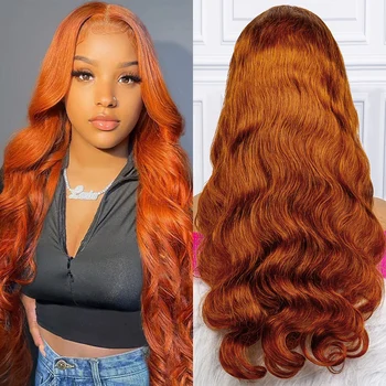 P4/27 Highlight 99J Human Hair Colored Wigs 30 32 Inches Body Wave 13x4 HD Lace Frontal Hair Wigs for Black Women 180 Density - Image 3