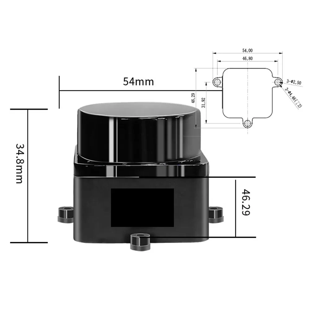 D300 DTOF LiDAR LD19P laser Radar Lidar Scanner 360&deg; Ranging frequency 4500Hz Resistance TOF Flight Time Ranging Lidar Sensor