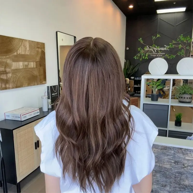 Glueless Lace Wigs Synthetic Lace Front Wigs Ombre Blonde Brown Colored Highlights HD Transparent Front Women's Wig