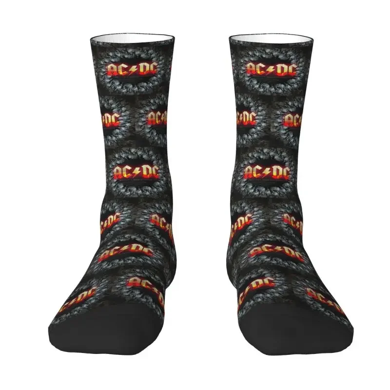 

Модные Винтажные носки Rock AC DC для мужчин и женщин, теплые дышащие 3D принты, тяжелые металлические музыкальные ремешки