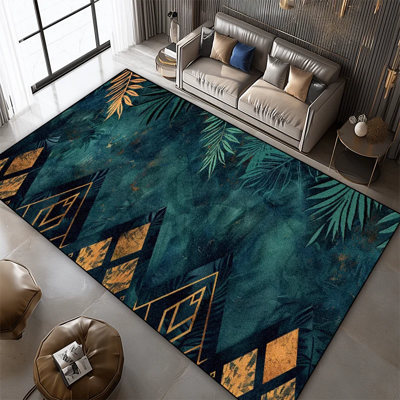 Nordic Geometric Plant Printing Carpet Living Room Modern Room Decor Mat Lounge Sofa 160x230 Large Area Carpet Soft Washable Rug 4