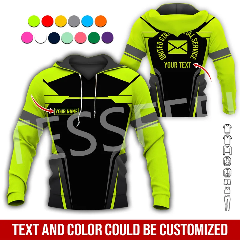 NewFashion Custom Name Cosplay Postal Worker Retro Tracksuit Streetwear 3DPrint Harajuku Casual Pullover Funny Jacket Hoodies 24