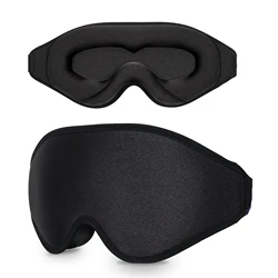 Ultra - Comfy Memory Foam Sleep Mask - 100% Light Blocking Eye Cover with Adjustable Strap (Black)
