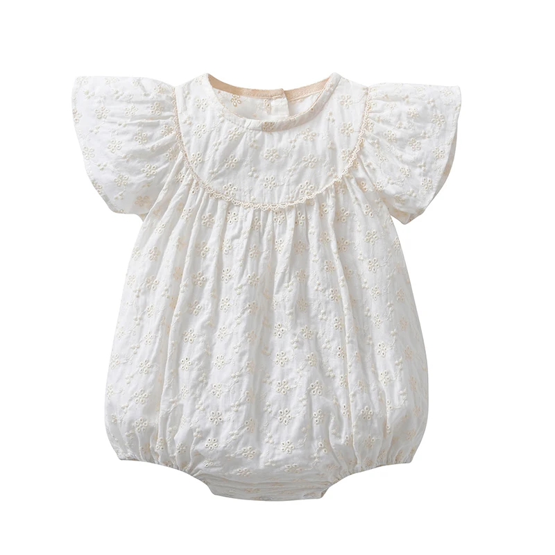 0-2Yrs Summer Infant Baby Girls Pure Color Lace Rompers Baby Girls Short Sleeve Clothes Rompers Baby Girl Rompers Newborn Sailor Romper Girls Boy Costume Anchor