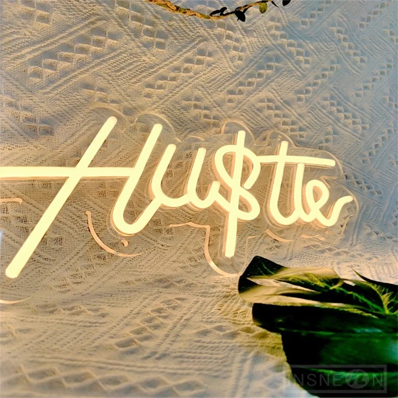 

Hustle Neon Signs LED Light Room Wall Bar Party Home Art Bedroom Decoration Business Advertising Neon Signs Decor USB Waterproof