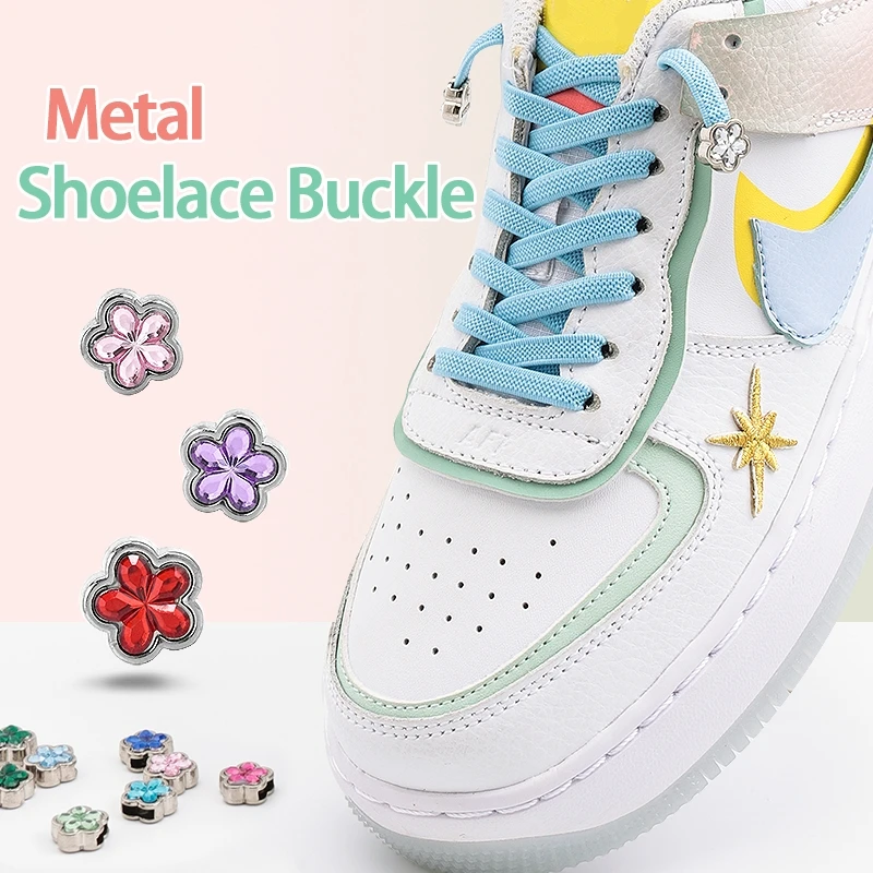 

Sport Shoelaces Without Ties Diamond Flower End Buckle Men Women Elastic Laces For Running Shoes Sneakers Strap lazy Accessories