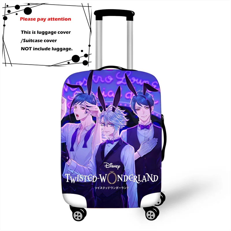 

Чемодан для чемоданов Disney Twisted-Wonderland, защитный чехол для багажа, аксессуары для путешествий, эластичный чехол на колесиках для защиты от пыли