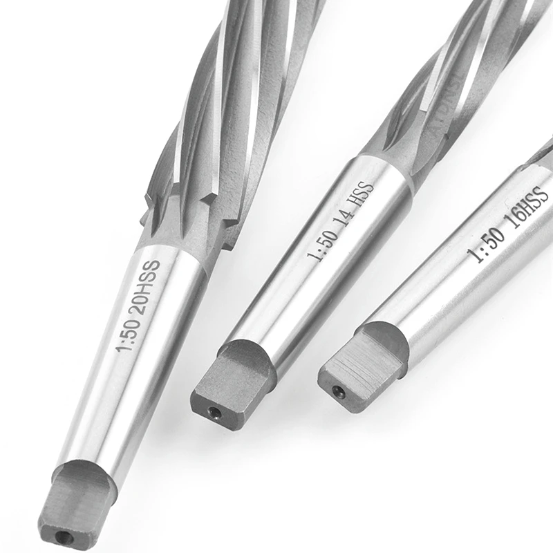 1:50 Reamer Morse Taper Handle Spiral Blade HSS CNC Machine Reamer 8/10/12/14/16/18/20/25/30mm Taper Shank 4