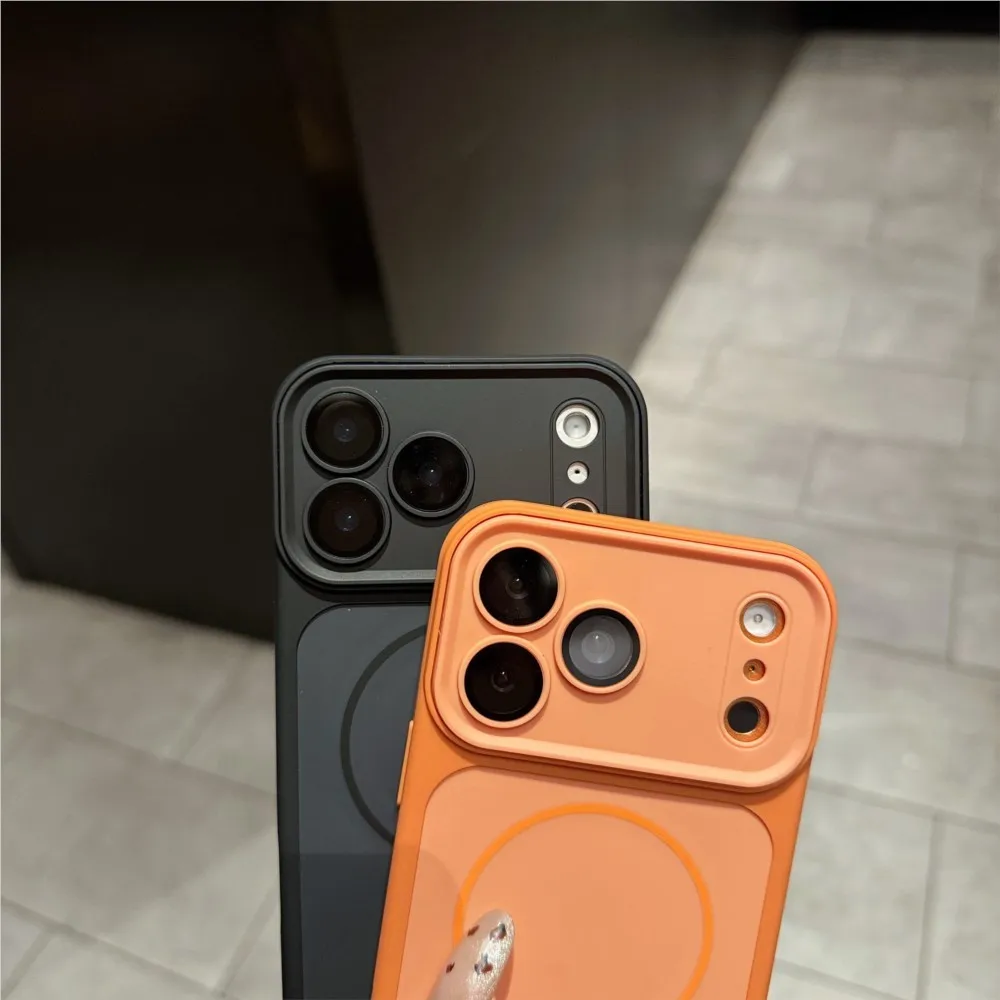 Rugged Armor Shockproof Matte Case with Magnetic Lens Protection Cover