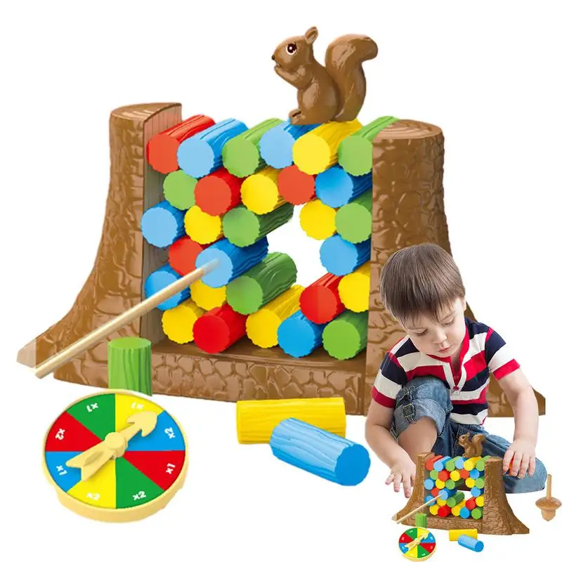 Board Games For Kids Squirrel Balancing Pushing Piles Games Parent-Child Interactive Family Tabletop Toys Montessori Toys kids puzzle toys difficult jigsaw party game children interactive toy educational family parent child games toys