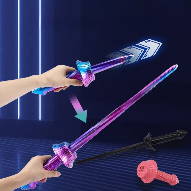 

3D Gravity Spiral Telescopic Long Sword Carrot Knife Telescopic Samurai Sword Decompression Interactive Stall Model