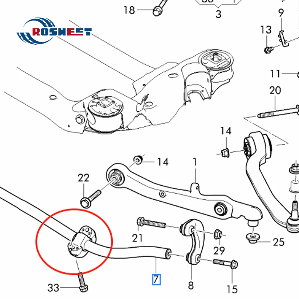 4PCS Front Stabilizer Sway Bar Rubber Bushings Repair Kit For Bentley Continental Gt Gtc Flying Spur 2004-3W0411306J