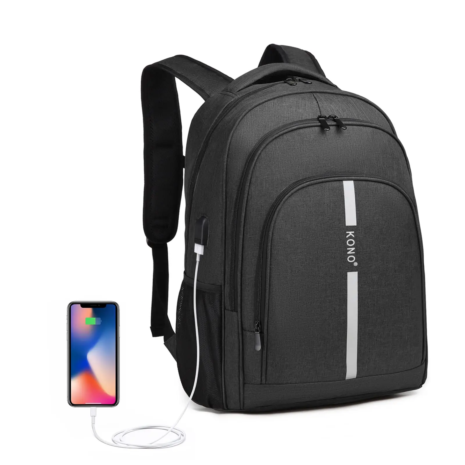Kono Sac à Dos Ordinateur Portable 15.6 Pouces Antivol Imperméable Sac à Dos Voyage Grande Capacité Homme Femme avec USB Charging Port Sac à Dos PC Portable Fonctionnel Kono Sac à Dos Ordinateur Portable 15.6 Pouces Antivol Imperméable Sac à Dos Voyage Grande Capacité Homme Femme avec USB Charging Port Sac à Dos PC Portable Fonctionnel