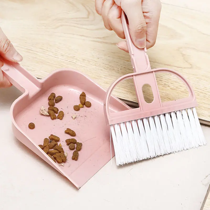 Cat Hamster Dustpan Small Broom Set Pet Professional Cleaning Tools Rabbit Pooper Scooper Guinea Pig Toilet Broom Accessories