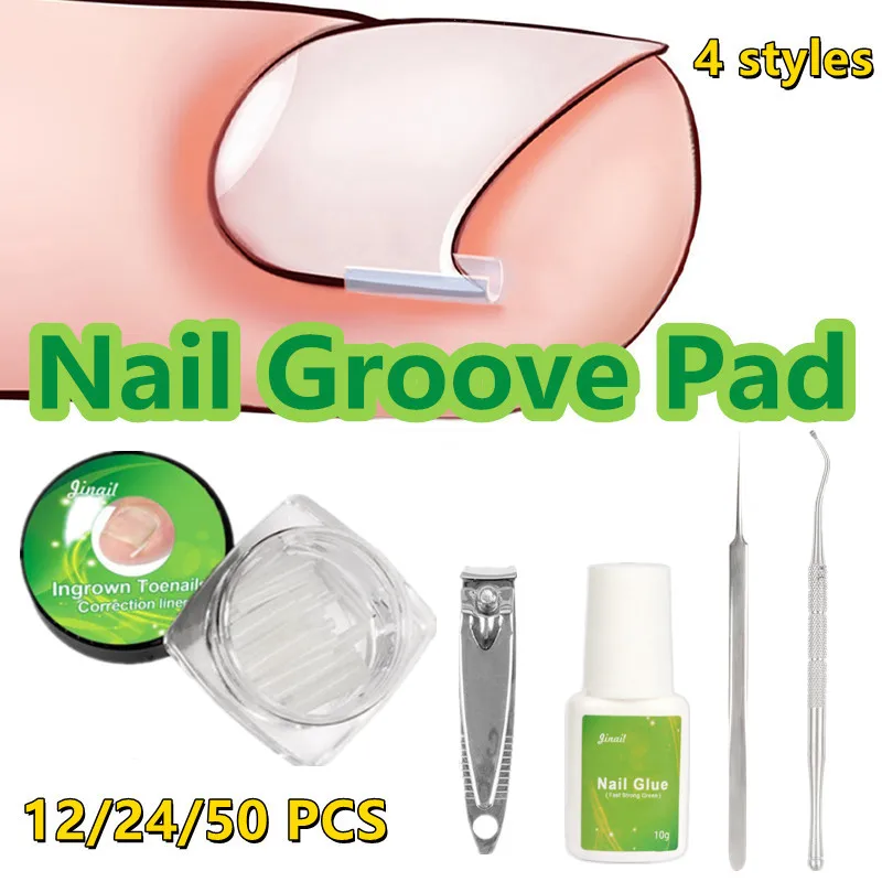12/24/50 Pcs Nail C shaped Padding Nail Pads Nail Correction Pads