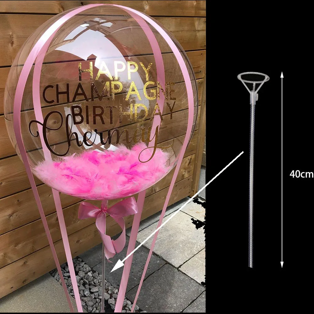Balloon Sticks 10/20/30/50/100pcs Balloon Sticks with Cups 40cm/70cm Long Clear Bobo Balloon Sticks Holders for Party Decor Supplies