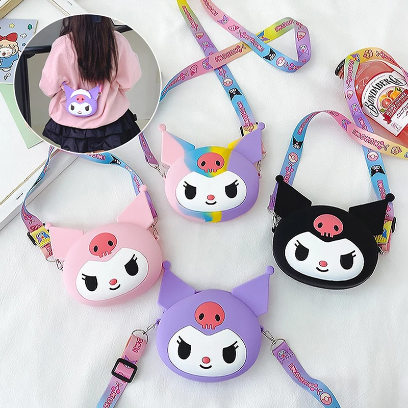 

1 шт., детский силиконовый кошелек Sanrio Kuromi, с мультяшными фигурками