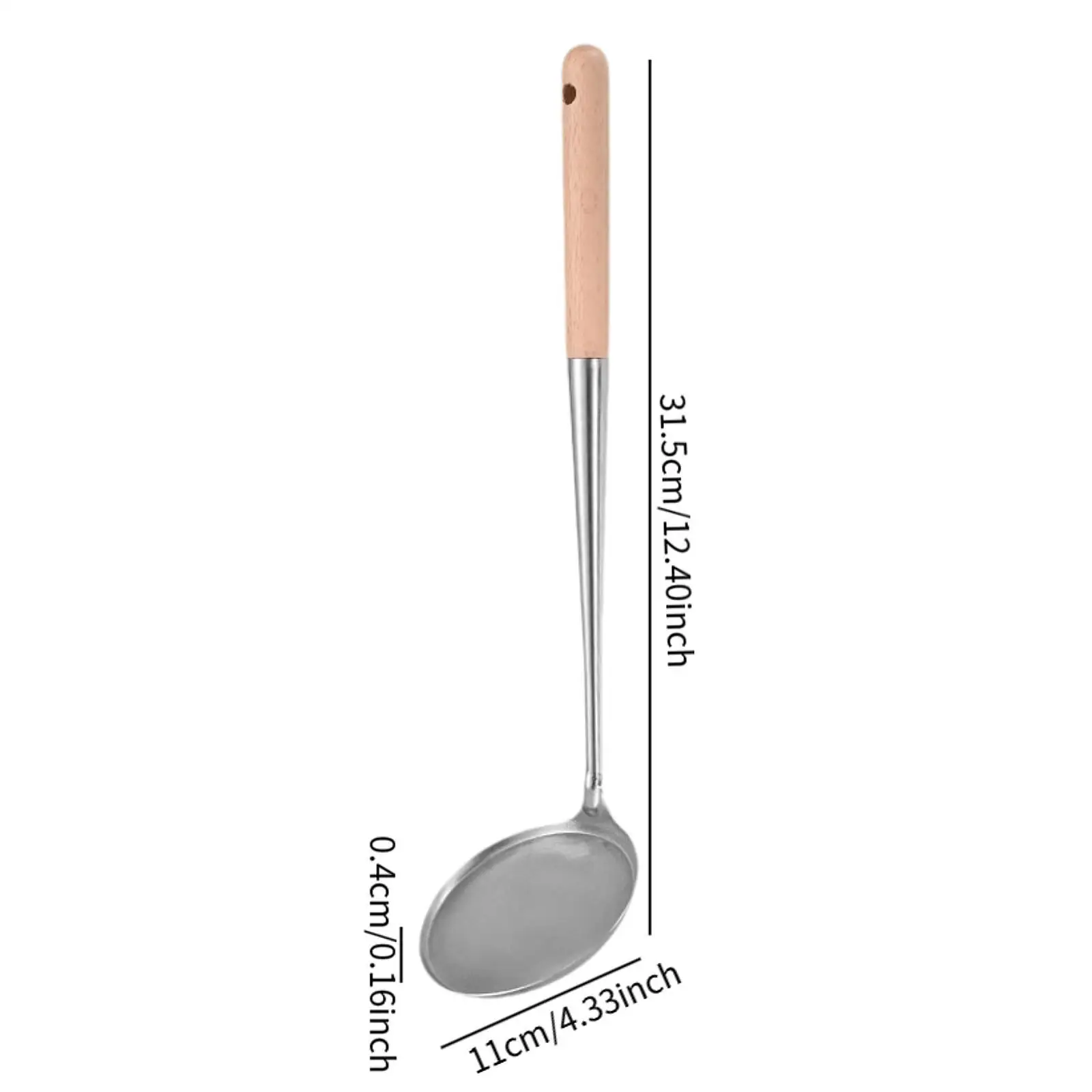 Cake Frying Spoon Rosette Maker Rustproof W/ Anti-scald Wooden Long Handle Frying Ladle Kitchen Cooking Utensil for Household