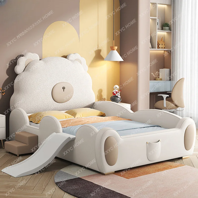 

Slide guardrail bed Bed Cartoon Slide Bed 1.5 M 1.2M Children's Bed with Guardrail