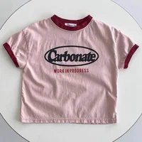 2024 New Fashion Letter Print Baby Short Sleeve T Shirts Infant Casual Tops Children Loose Tee Toddler Boy Girl Summer T Shirt 5