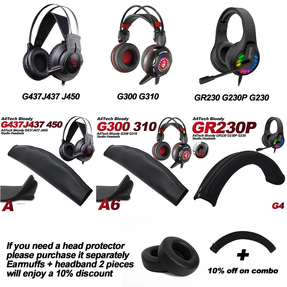 Earphone pads For A4Tech Bloody G300 G310 G437 J437 J450 GR230 G230P G230 replacement Earpads headphones cloth Memory Sponge