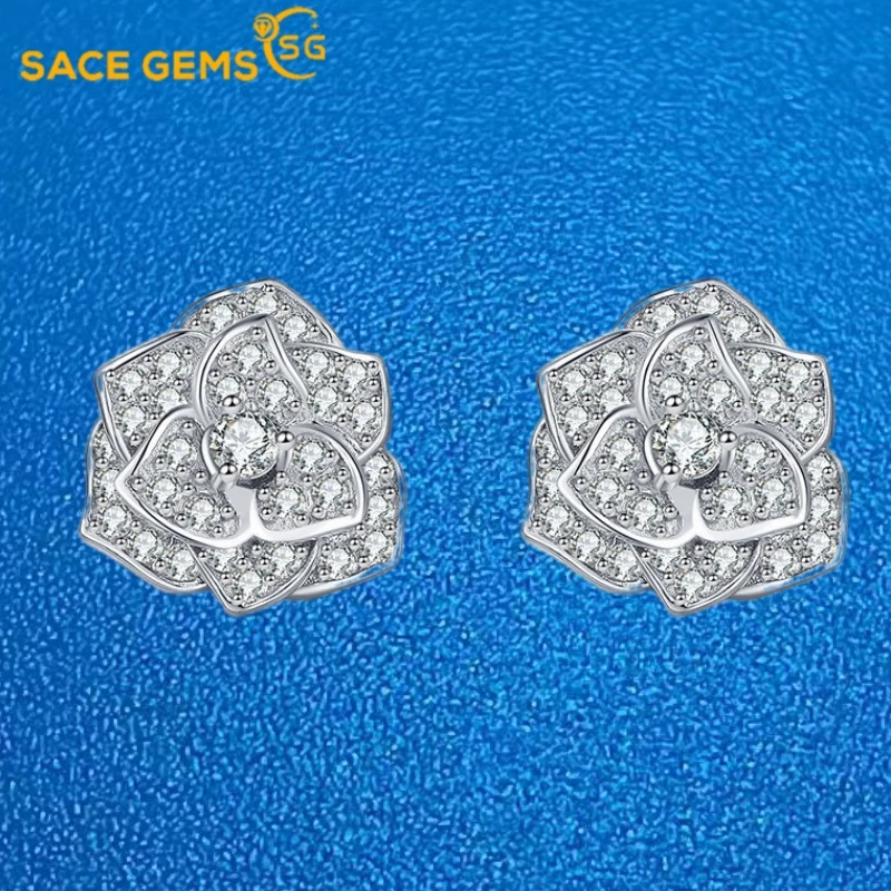 

SACEGMS 3mm Certified Moissanite Stud Earrings for Women Platinum Plating Sterling Silver Diamond Ear Studs Wedding Fine Jewelry