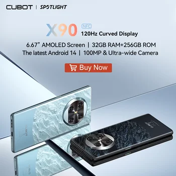 CUBOT X90, smartphone Android 14, écran AMOLED incurvé 6,67 pouces 120 Hz, 32 Go de RAM (16 Go + 16 Go étendus), 256 Go de ROM, Helio G99, 4G telephone, NFC, appareil photo 100 MP, ajouter au panier 1
